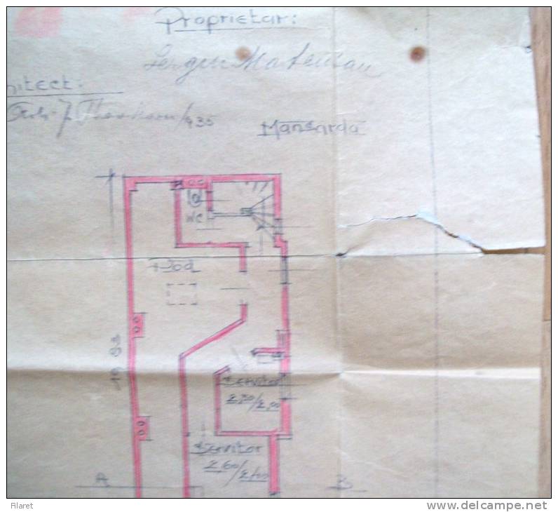 ROMANIA-HOUSE PLAN,STAMPS,FERDINAND - Arquitectura