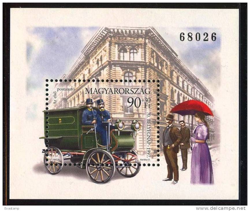 HUNGARY - 1997. S/S -  70th Stampday / Early Postman / Mailing Coach MNH!!! Mi: Bl.243. - Ongebruikt