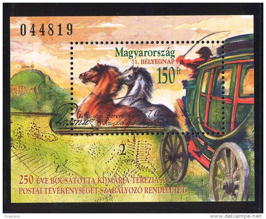 HUNGARY - 1998.S/S - 71st Stampday-Postal Regulation(Mail Coach ) MNH!! Mi:Bl.245. - Ongebruikt