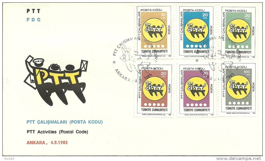 Turkey; FDC 1985 PTT Activities (Postal Code) - FDC