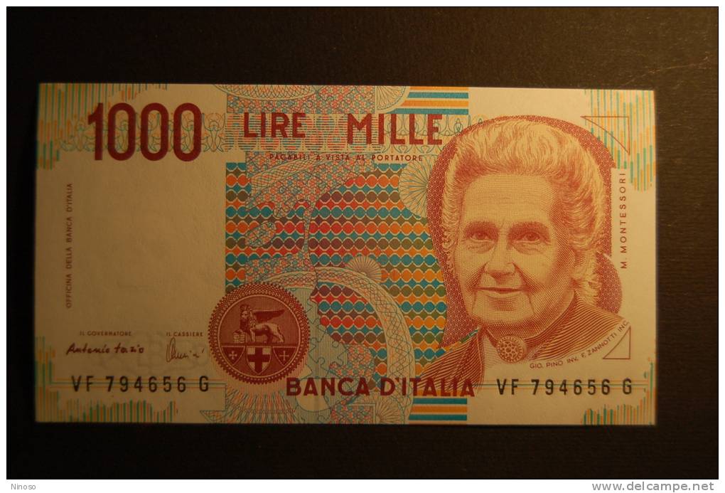 ITALIA 1000 LIRE MONTESSORI  FDS PERFETTO - 1000 Lire