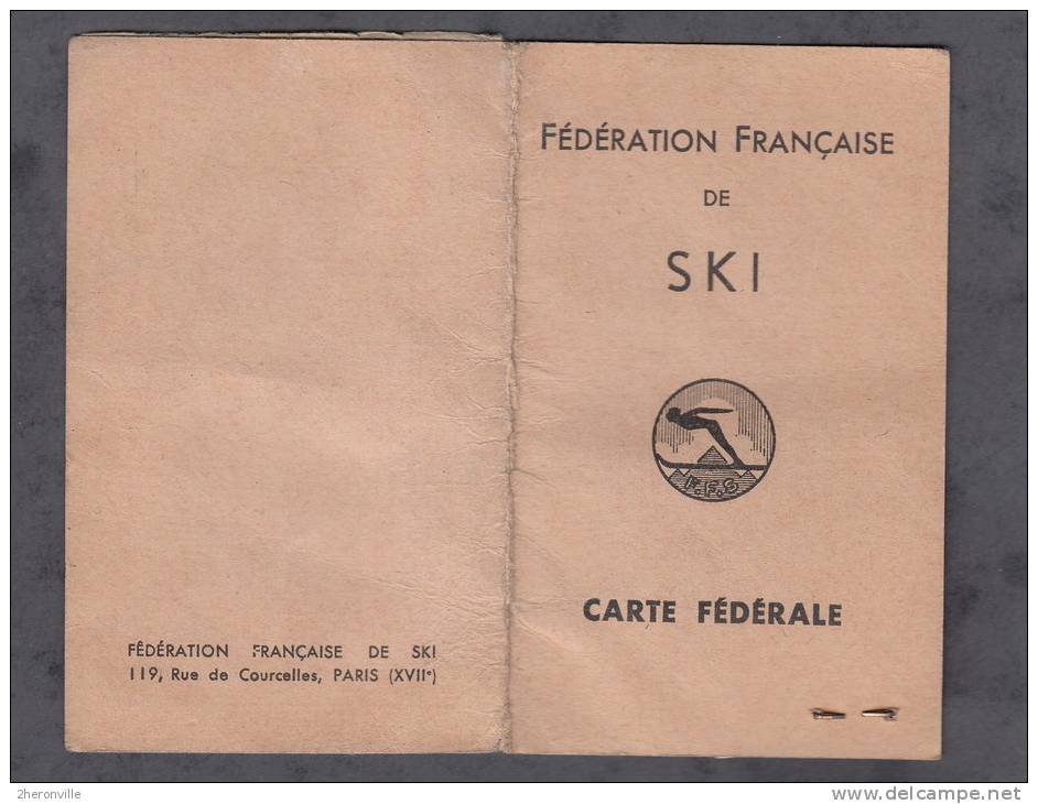 - Fédération Française De Ski - Carte Fédérale 1951 / 1952 - DE BLIGNIERES - - Winter Sports