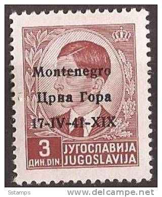 1941 X  5  MONTENEGRO CRNA GORA ITALIA OCCUPAZIONE  OVERPRINT  NEVER HINGED - Montenegro