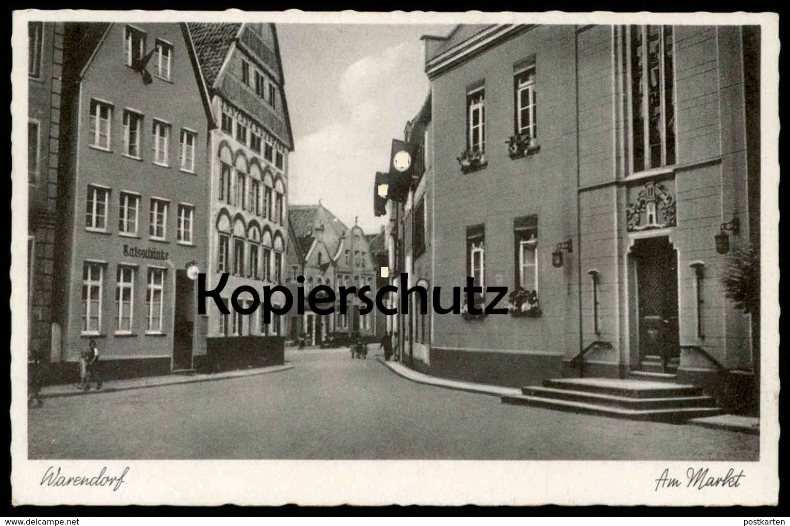 ALTE POSTKARTE WARENDORF AM MARKT RATSSCHÄNKE 1941 BEFLAGGUNG AK Ansichtskarte Cpa Postcard - Warendorf