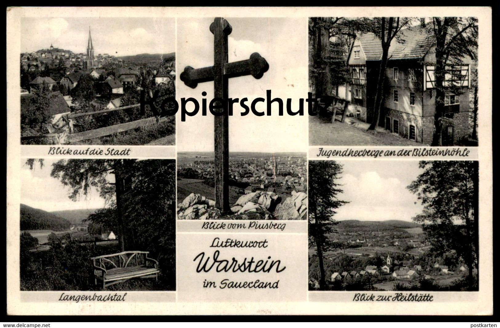 ÄLTERE POSTKARTE LUFTKURORT WARSTEIN SAUERLAND BLICK VOM PIUSBERG LANGENBACHTAL HEILSTÄTTE Ansichtskarte Cpa Postcard - Warstein
