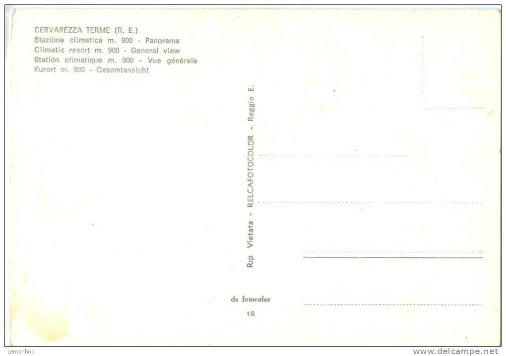 Italy, CERVAREZZA TERME, Stazione Climatic M. 900 Panorama, Unused Postcard [13794] - Reggio Nell'Emilia