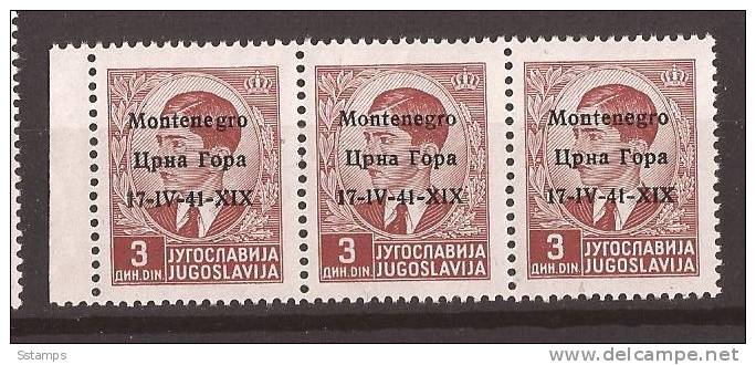 1941 X  5  MONTENEGRO CRNA GORA ITALIA OCCUPAZIONE  OVERPRINT  NEVER HINGED - Montenegro