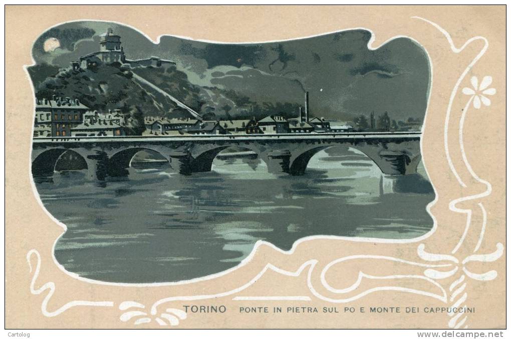 Torino - Ponte In Pietra Sul Po E Monte Dei Cappuccini - Ponts