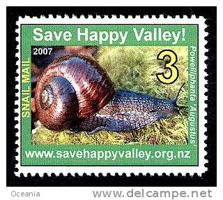 Save The Happy Valley Snails Fantasy Stamp 2007. - Cinderellas