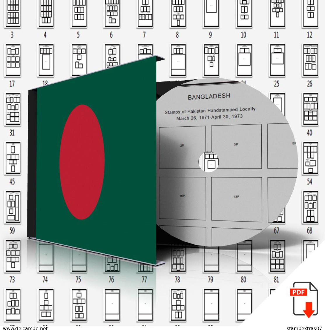 BANGLADESH STAMP ALBUM PAGES 1971-2011 (165 Pages) - Anglais