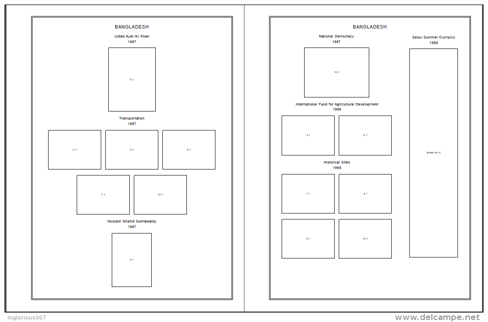 BANGLADESH STAMP ALBUM PAGES 1971-2011 (165 pages)