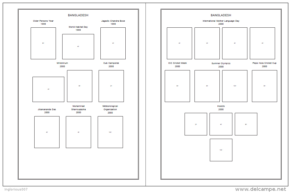 BANGLADESH STAMP ALBUM PAGES 1971-2011 (165 pages)