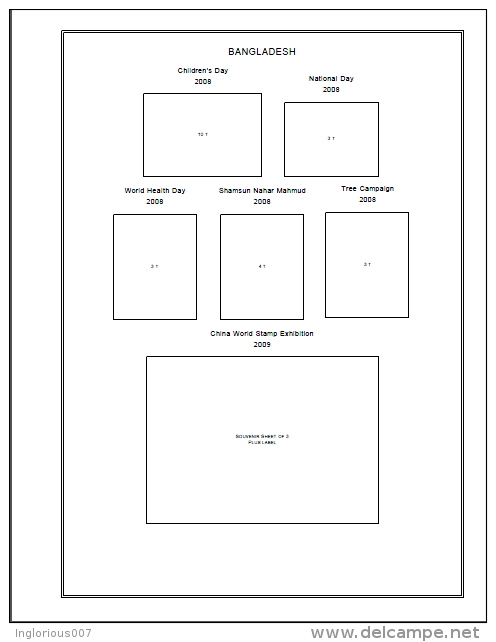 BANGLADESH STAMP ALBUM PAGES 1971-2011 (165 pages)