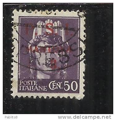 ITALY ITALIA CLN MANTOVA 1945 LIRE 3 SU CENT. 0.50c USATO USED OBLITERE' - Comitato Di Liberazione Nazionale (CLN)