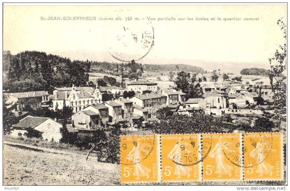 CARTE POSTALE     SAINT JEAN SOLEYMIEUX   VUE PARTIELLE - Saint Jean Soleymieux