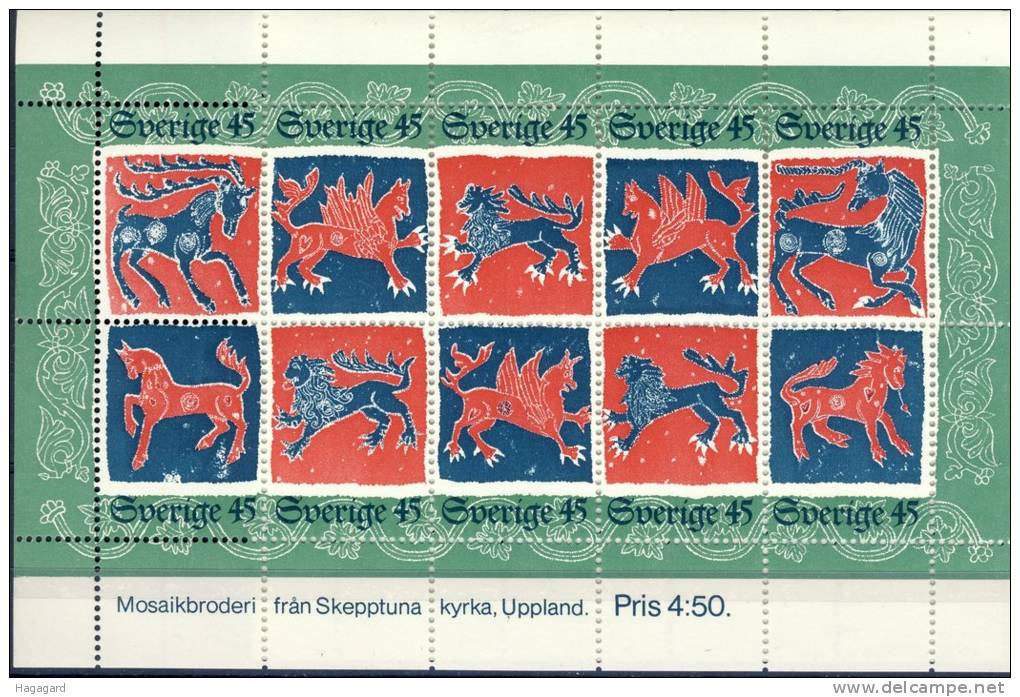 #Sweden 1974. Embroderies. Michel Block 6. MNH(**) - Blocks & Sheetlets