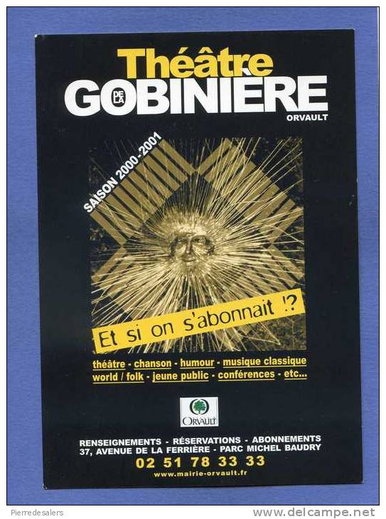 44 - ORVAULT - Théâtre De La Gobinière Saison 2000 2001 - 2 Scans  - Loire Atlantique - Orvault