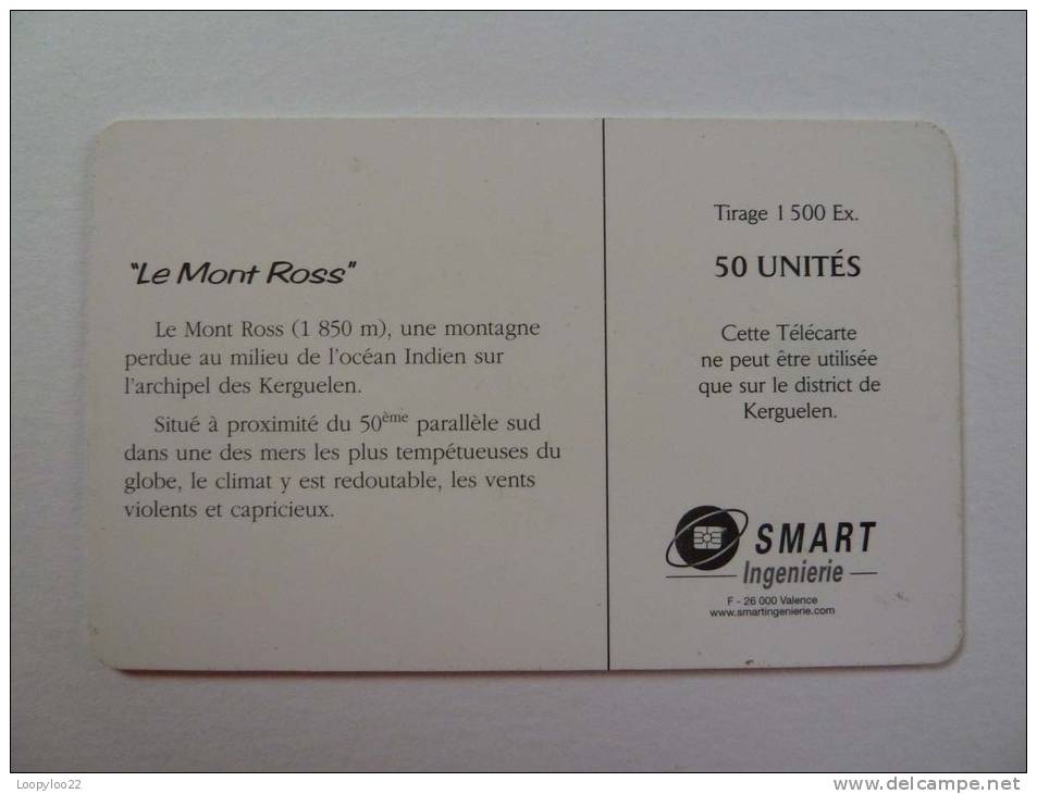 FRANCE - French Antarctic - Telecarte TAAF - Mont Ross - 50 Units - Privat