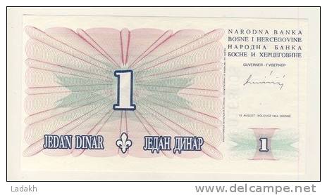 BILLET BOSNIE HERZEGOVINE 1 DINAR # 15 AOUT 1994 # NEUF - Bosnien-Herzegowina