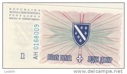 BILLET BOSNIE HERZEGOVINE 1 DINAR # 15 AOUT 1994 # NEUF - Bosnia And Herzegovina