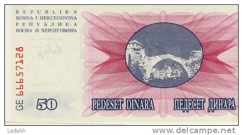 BILLET 50 DINARS # 1ER JUILLET 1992  # NEUF - Bosnien-Herzegowina