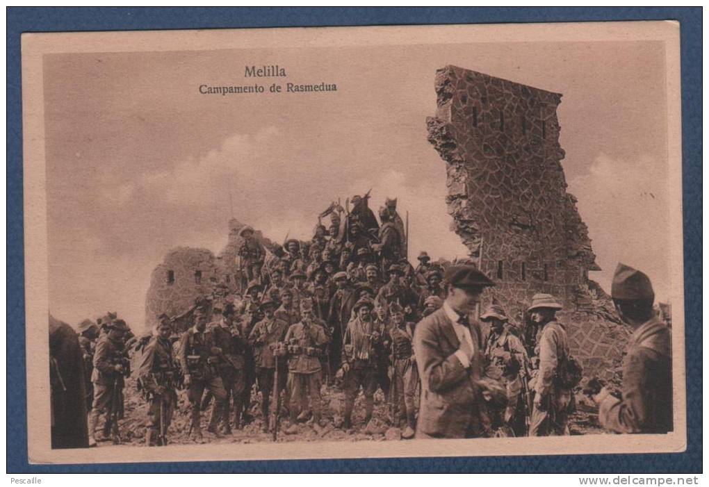 MILITARIA / MILITARES - CP MELILLA - CAMPAMENTO DE RASMEDUA - MAROC RIF - 1923 - Melilla