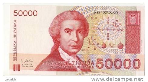 BILLET 50000 DINARS #  1992 # NEUF - Croatia