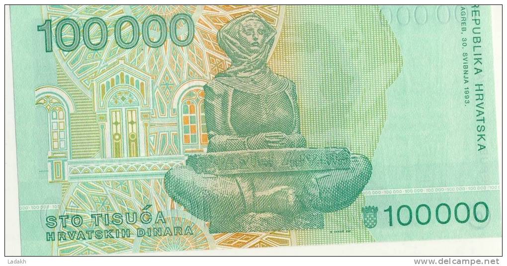 BILLET 100000 DINARS #  1993 # NEUF - Kroatien