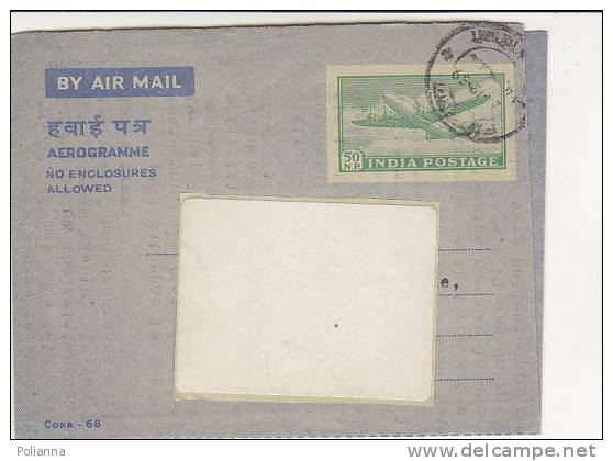 A2036 - Aerogramma 1 Valore INDIA   VG New-Delhi-Londra  02-12-1959 - Storia Postale