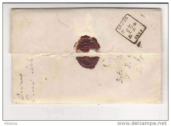 A2063 -  20 Cent Ferro Di Cavallo  VG Fano 1865? - Storia Postale