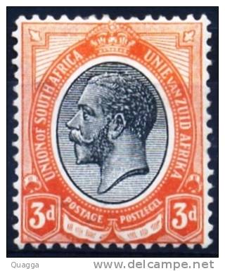 South Africa 1913. 3d Black And Orange. SACC 7*, SG 8*. - Ungebraucht