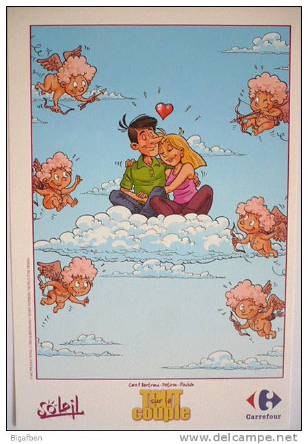 Ex-libris BD / TOUT SUR LE COUPLE / CARO & BERTRAND / Ed Soleil / Pap 300 Gr Texturé 20x30 Cm / TBE - Illustratori A - C