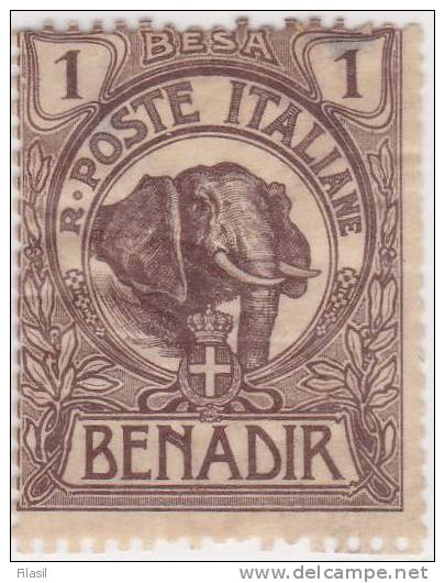 SI53D Italia Italy  Regno Colonie Serie Ordinaria 1903 1 Besa - Testa D'elefante Nuovo MLH - Somalie