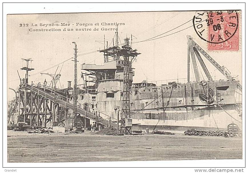 LA SEYNE - 83 - CHANTIERS - CONSTRUCTION - CUIRASSE - LA PATRIE - LA SEYNE SUR MER. - La Seyne-sur-Mer