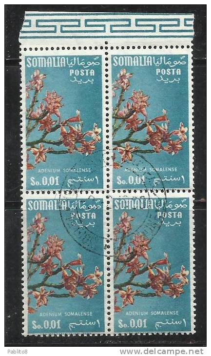 SOMALIA AFIS 1956 FIORI 1 C FIL. STELLE MNH USED - Somalia (AFIS)