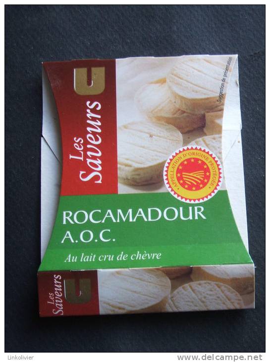 Etiquette Emballage Fromage Chèvre ROCAMADOUR Les Saveurs U 105g - Fromage