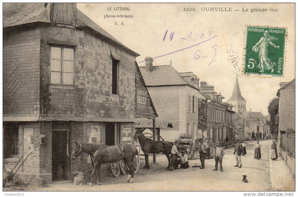 76 Ourville. La Grande Rue. Maréchal Ferrand. - Ourville En Caux