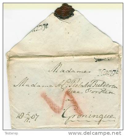 HAAGE Envelop Met Achteraan HAAGE Van 17 Feb 1807 Naar Groningue - ...-1852 Voorlopers