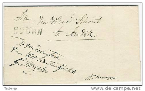 Vouwbrief HOORN(33 X 8 Mm) +/- 1809 Sito (zonder Inhoud-diende Als Envelop) - ...-1852 Préphilatélie