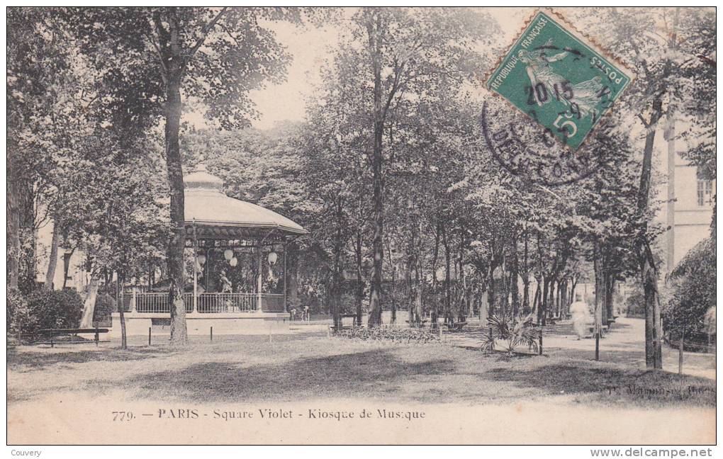 CPA 75 PARIS, Square Violet. Le KIOSQUE De Musique.(1907) - Places, Squares