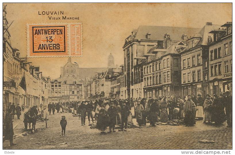 Leuven Louvain Vieux Marché Timbre Surchargé Antwerpen Anvers - Leuven