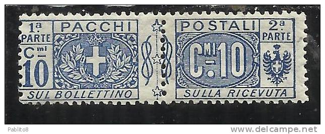 ITALY KINGDOM ITALIA REGNO PACCHI POSTALI 1914 - 1922  NODO DI SAVOIA CENTESIMI 10  MNH - Colis-postaux