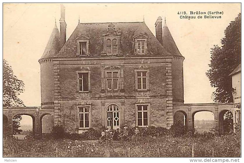 Sarthe -ref 18- Brulon - Chateau De Bellevue  - Carte Bon Etat - - Brulon