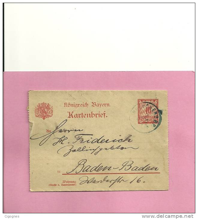 Entier Postal Bayern - Otros & Sin Clasificación