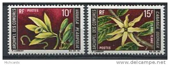 106 COMORES 1969/70 - Fleurs - Neuf Sans Charniere (Yvert 53/54) - Unused Stamps