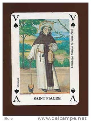 1 Carte De Jeu / Saint Fiacre ( D'après Un Manuscrit ) / Religion Saints / Jardinage Bêche Outil De Jardin / IM 112/2 - Autres & Non Classés