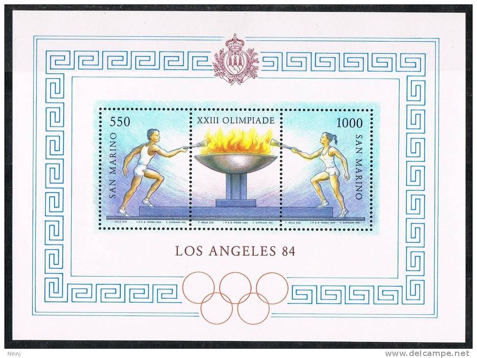 San Marino 1984 Foglietto  XXIII Olimpiade Los Angeles Nuovo** Integro - Blocchi & Foglietti