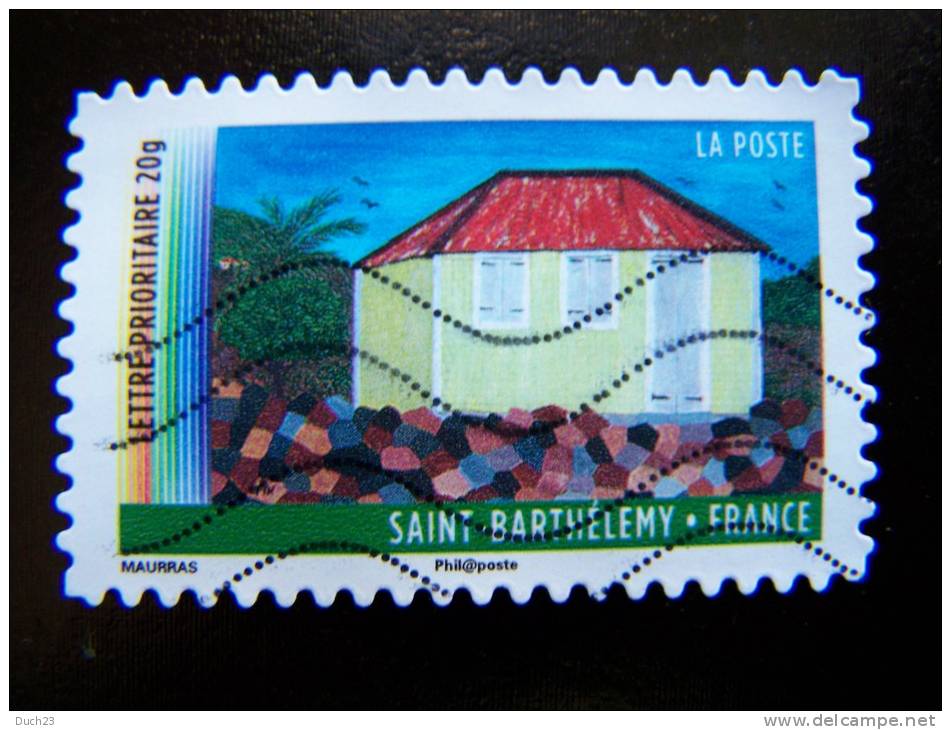 OBLITERE FRANCE ANNEE 2011 N° 645 SERIE DU CARNET OUTRE MER SAINT ST BARTHELEMY AUTOCOLLANT ADHESIF - Oblitérés