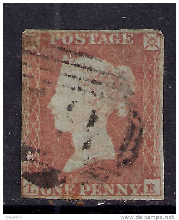 GB 1841 QV 1d Penny Red IMPERF Blued Paper ( L & E ) ( K725 ) - Gebraucht