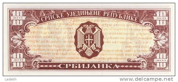 BILLET DE SERBIE # DIX DINARS # 10 DINARS # 1991 # PAPIER PLASTIFIE - Serbia